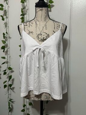 No Boundaries White Tie-Front Spaghetti Strap Camisole